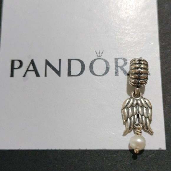 Pandora Sterling Silver Guardian Angel Dangle Bead w/ White Pearl - 790975p