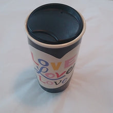 Load image into Gallery viewer, Starbucks Valentine Love Heart Traveler Coffee Tea 12 oz. Mug Cup &amp; Blank GC
