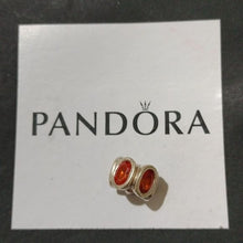 Load image into Gallery viewer, Pandora Retired Sterling Silver with Orange Zirconia Oval Lights Bead - 790311OC
