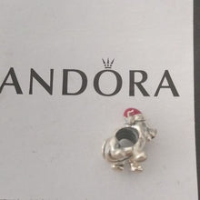 Load image into Gallery viewer, Pandora Sterling Silver Christmas Puppy Dog Charm w/ Red Enamel 791769en39
