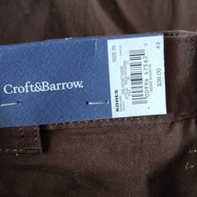 Load image into Gallery viewer, Croft &amp; Barrow Side Elastic 7&quot; Cargo Shorts, Demitasse Dark Brown, size 29
