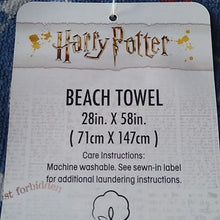 Load image into Gallery viewer, Warner Bros Harry Potter House Crests Beach Towel, 28" x 58"
