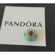 Load image into Gallery viewer, Pandora Retired Clear Teal Murano Glass Flowers Bead - 790607
