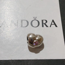 Load image into Gallery viewer, Pandora Retired Sterling Silver Heart Bead with Pink Zirconia - 790134PCZ
