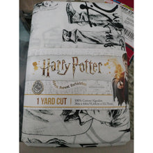 Load image into Gallery viewer, Harry Potter White and Black Print 100% Cotton Fabric One Yard 36in x 44in
