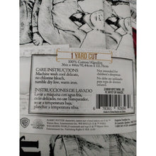 Load image into Gallery viewer, Harry Potter White and Black Print 100% Cotton Fabric One Yard 36in x 44in
