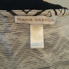 Load image into Gallery viewer, Maria Gabrielle Southwestern Fly front Long Vest with Pockets, Black/Ivory, 3X
