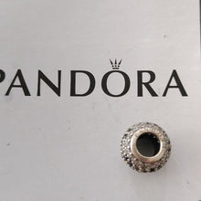 Load image into Gallery viewer, Pandora Retired Sterling Silver Shimmering Blossom Bead with Clear + Bla…
