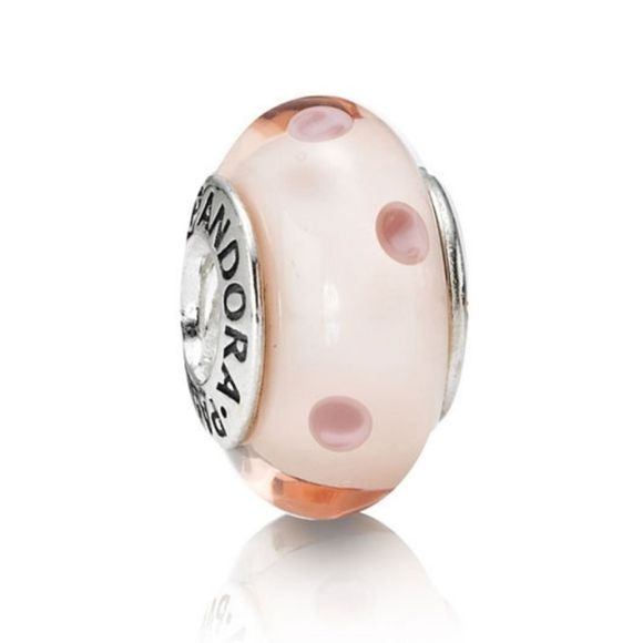 Pandora Retired Pink Murano Glass Polka Dot Bead - 790618