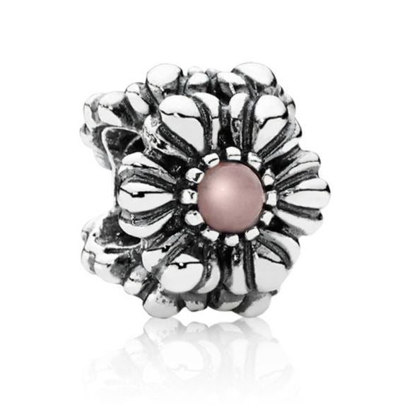 Pandora Sterling Silver October Birthday Blooms Bead with Pink Opal - 790580pop