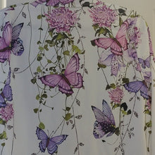 Load image into Gallery viewer, MISSLOOK Long-Sleeved Button Up Blouse with Butterfly Print, size Large
