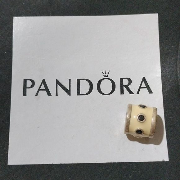 Retired Ivory Enamel Promise Charm with Cubic Zirconia - 790482EN12