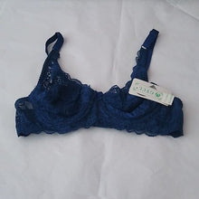Load image into Gallery viewer, Navy Lace Push-up Bra, Medium
