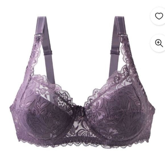 Purple Lace Push-up Bra, Small 34B