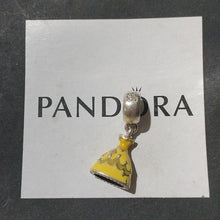 Load image into Gallery viewer, Pandora Ster Silver Belle&#39;s Dark Yellow Dress Disney Princess Dangle 791576enmx
