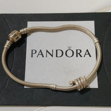 Load image into Gallery viewer, Pandora Sterling Silver 7&quot; Snakechain Bracelet w/ Coiled Snake Charm 790171

