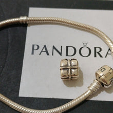 Load image into Gallery viewer, Pandora Sterling Silver 7&quot; Snakechain Starter Bracelet w/ Present Charm 790300
