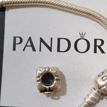 Load image into Gallery viewer, Pandora Sterling Silver 7&quot; Snakechain Starter Bracelet w/ Present Charm 790300
