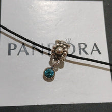 Load image into Gallery viewer, Pandora Retired Sterling Silver Daisy Dangle with Deep Blue Topaz - 790386TPP
