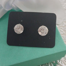 Load image into Gallery viewer, Sterling Silver+ Big Clear CZs Stud Earrings
