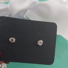 Load image into Gallery viewer, Sterling Silver+ Big Clear CZs Stud Earrings
