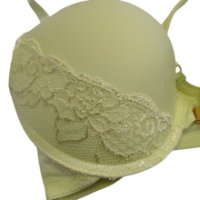 Load image into Gallery viewer, Tart Noir Collections Split X Strap Lacy Bra, Key Lime, 34C
