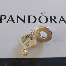 Load image into Gallery viewer, Pandora 2017 Engraved Graduation Hat Cap 791892 Sterling Silve…
