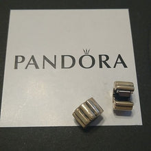 Load image into Gallery viewer, Pandora Ribbed Clips  790163 Sterling Silver 925 ALE, set of 2
