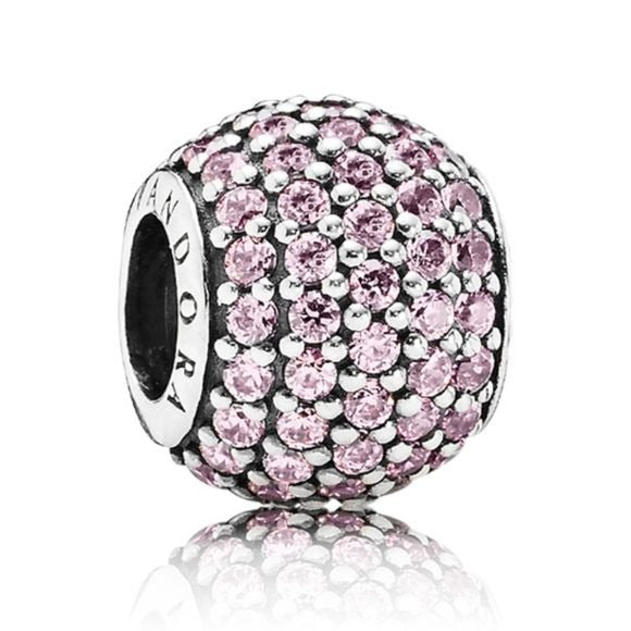 Pandora Sterling Silver Pave Lights Charm with Salmon Zirconia - 791051Pcz