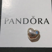 Load image into Gallery viewer, Pandora Retired Sterling Silver Baby Boy Heart Charm w/ Blue Zirconia- 791281czb
