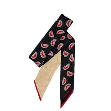 Load image into Gallery viewer, Coach Signature Watermelon Silk Skinny Scarf Twilly, Navy/Red
