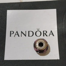 Load image into Gallery viewer, Pandora Retired Sterling Silver Murano Glass Lavender Ladybugs Bead - 790652
