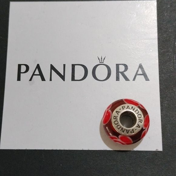 Pandora Retired Tangerine Flowers for You Murano Glass Bead - 790646