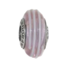 Load image into Gallery viewer, Pandora Pink Murano Swirl Ribbon Charm 790617 Sterling Silver …
