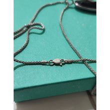 Load image into Gallery viewer, Black Faceted Oval Pendant on Sterling Silver 18"  Necklace
