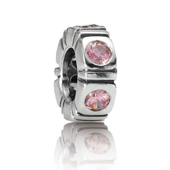 Pandora Retired Sterling Silver Pink Zirconia Trinity Spacer - 790368PCZ