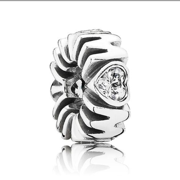 Pandora Sterling Silver Mother's Pride Mom Spacer w/ Clear Zirconia 791520cz