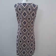 Load image into Gallery viewer, Haani Navy + Beige Print Travel Midi Dress, Medium
