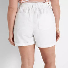 Load image into Gallery viewer, Lane Bryant Rolled Hem Drawstring Shorts, White, 22/24
