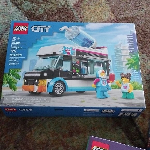Lego 60384 Penguin Slushy Van, 60404 Burger + 42633 Hot Dog Food