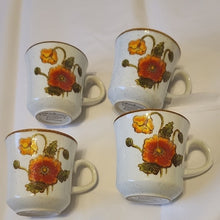 Load image into Gallery viewer, Mikasa Vintage Natural Beauty Floral California Poppies Mugs Cups Set of 4

