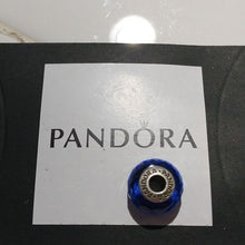 Load image into Gallery viewer, Pandora Sterling Silver Blue Fascinating Faceted Murano Glass Bead - 791067
