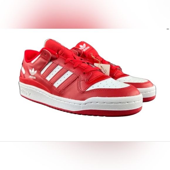 Adidas Men's Forum Low CL Scarlet Red White Shoes HQ1495 Size 12