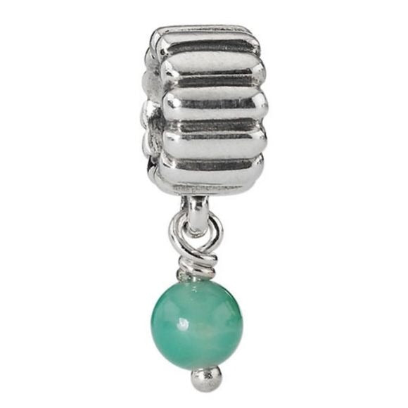 Pandora Retired Sterling Silver Chrysoprase May Birthstone Dangle - 790166CH