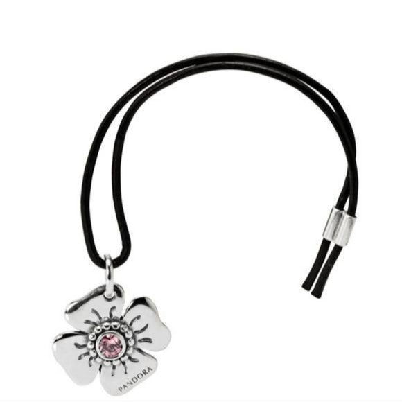 Pandora Flower Sterling Silver Clasp Opener with Pink Zirconia - 890000pcz