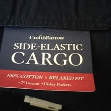 Load image into Gallery viewer, Croft &amp; Barrow Side Elastic Relaxed Fit Cargo Shorts, Admiral Navy, size 29
