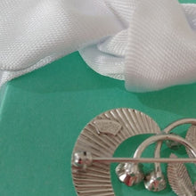 Load image into Gallery viewer, Signed Vintage Van Dell Sterling Silver Openwork Heart with Rhinestones
