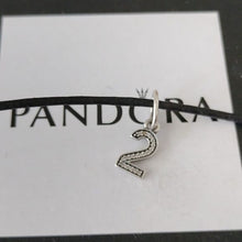 Load image into Gallery viewer, Pandora Retired Sterling Silver Number Two Dangle with Clear Zirconia - 791340CZ
