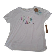 Load image into Gallery viewer, Rae Dunn PRIDE Tee rainbow letters w/ Scrunchie, Large
