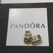 Load image into Gallery viewer, Pandora Sterling Silver with 14K Gold Sunburst Clip Charm 790216, Set of 2
